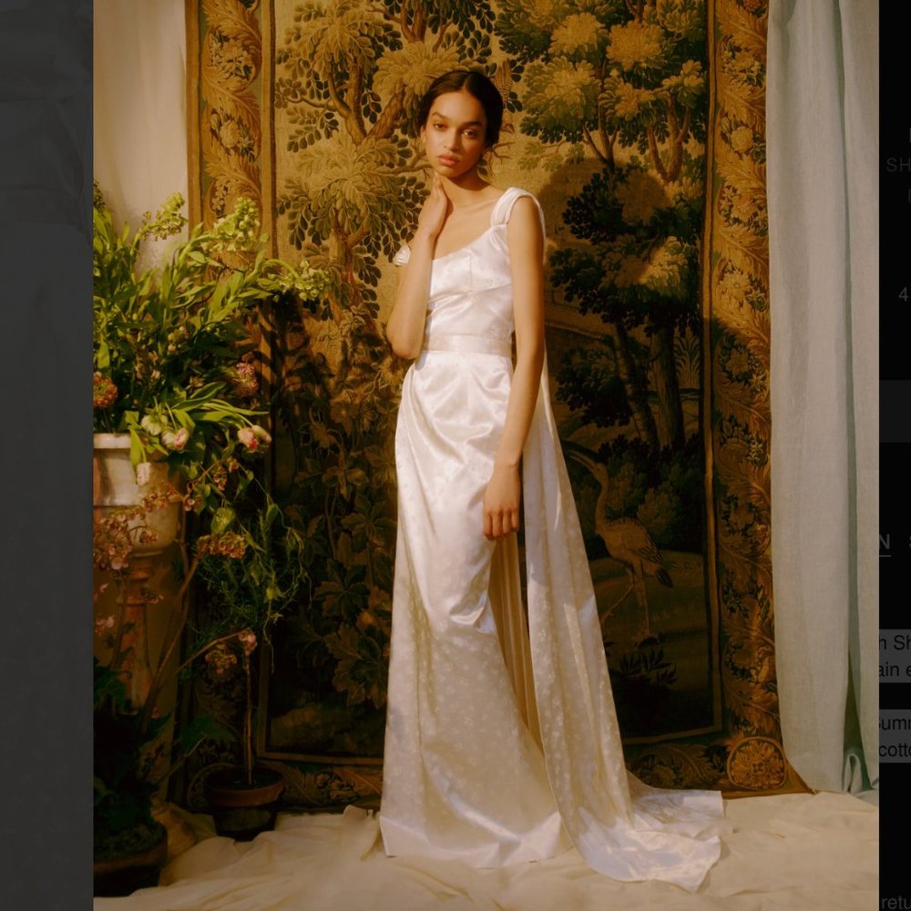 Markarian Ditsy Floral Gown With Shoulder Train- Wedding Dress, Unworn